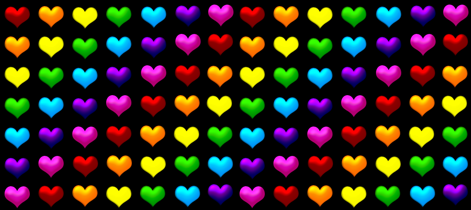 rainbow love heart background. Rainbow Hearts