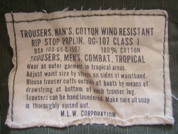 Vietnam Tropical Combat OG Pants Large DSA100 69 #16  