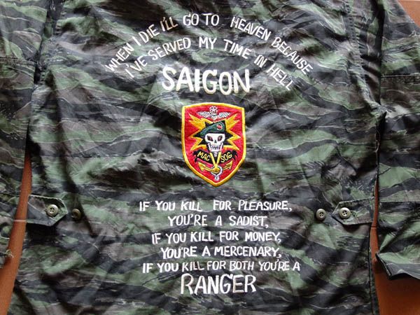 Vietnam War Tiger Stripe MACV SOG SAIGON RANGER Souvenir Shirt #11 